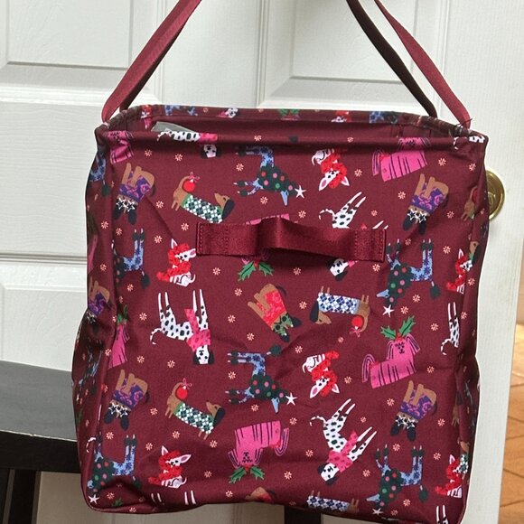 VERA BRADLEY HOLIDAY HOUNDS OVERSIZED CAR TOTE:NWT DOGS - Picture 6 of 13
